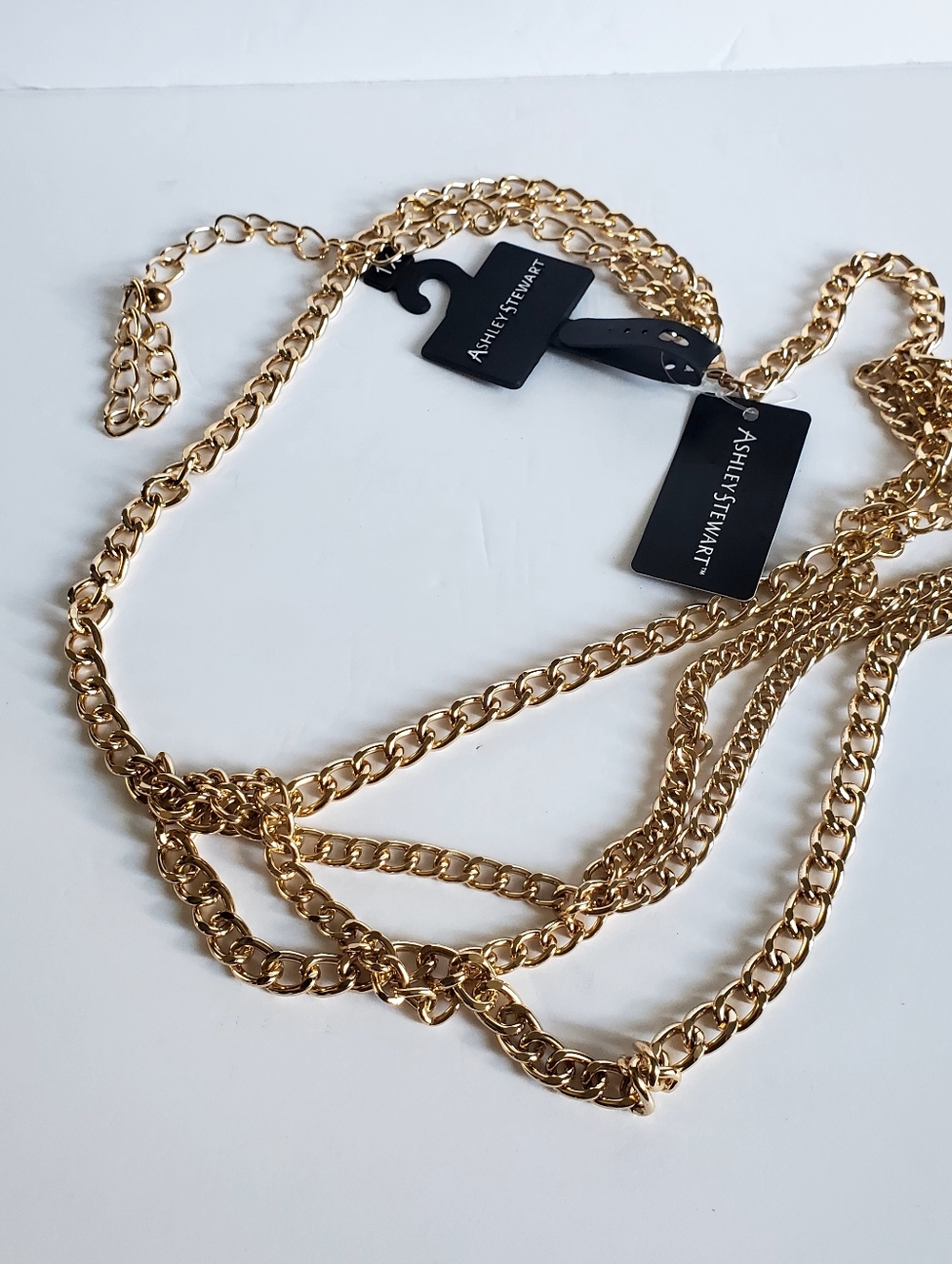 Ashley Stewart Gold Tone Multi-Strand Chain Waist Beltne  Size 1X